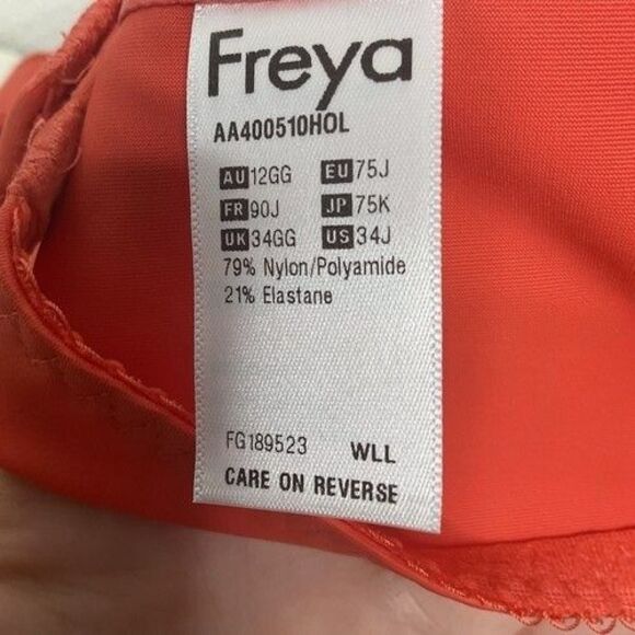 NWT Freya Signature Moulded Spacer Full Coverage Bra Women Size 34J Red Chilli - Picture 2 of 11